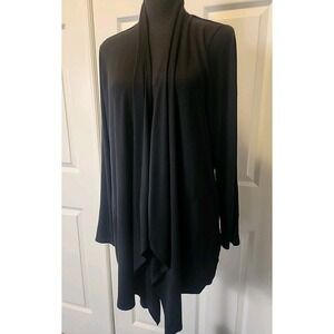 Soma Women's Black Open‎ Draped Cardigan L Large  Lounge Athleisure Cozy Sweater